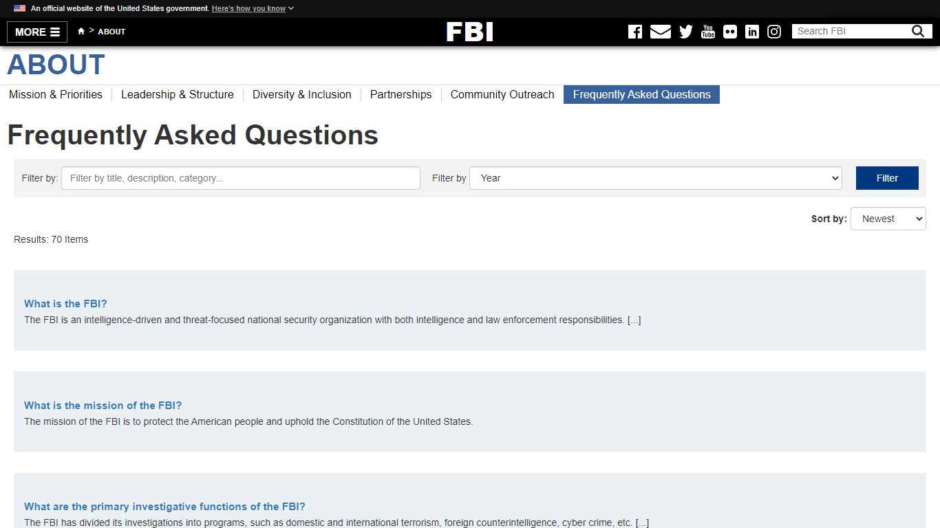 Frequently Asked Questions — FBI